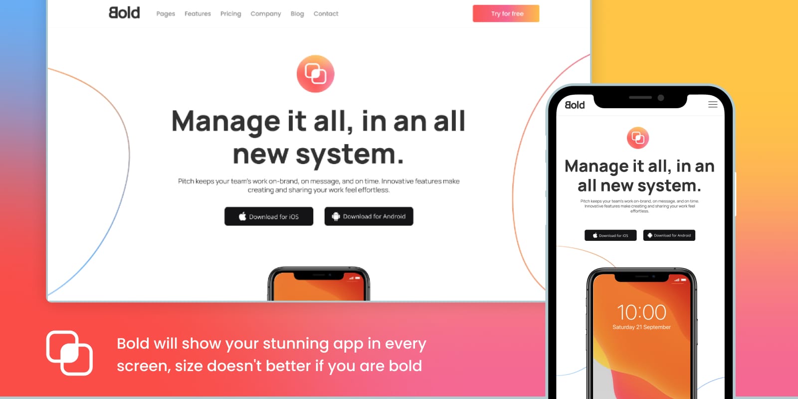 Bold - App Website Template