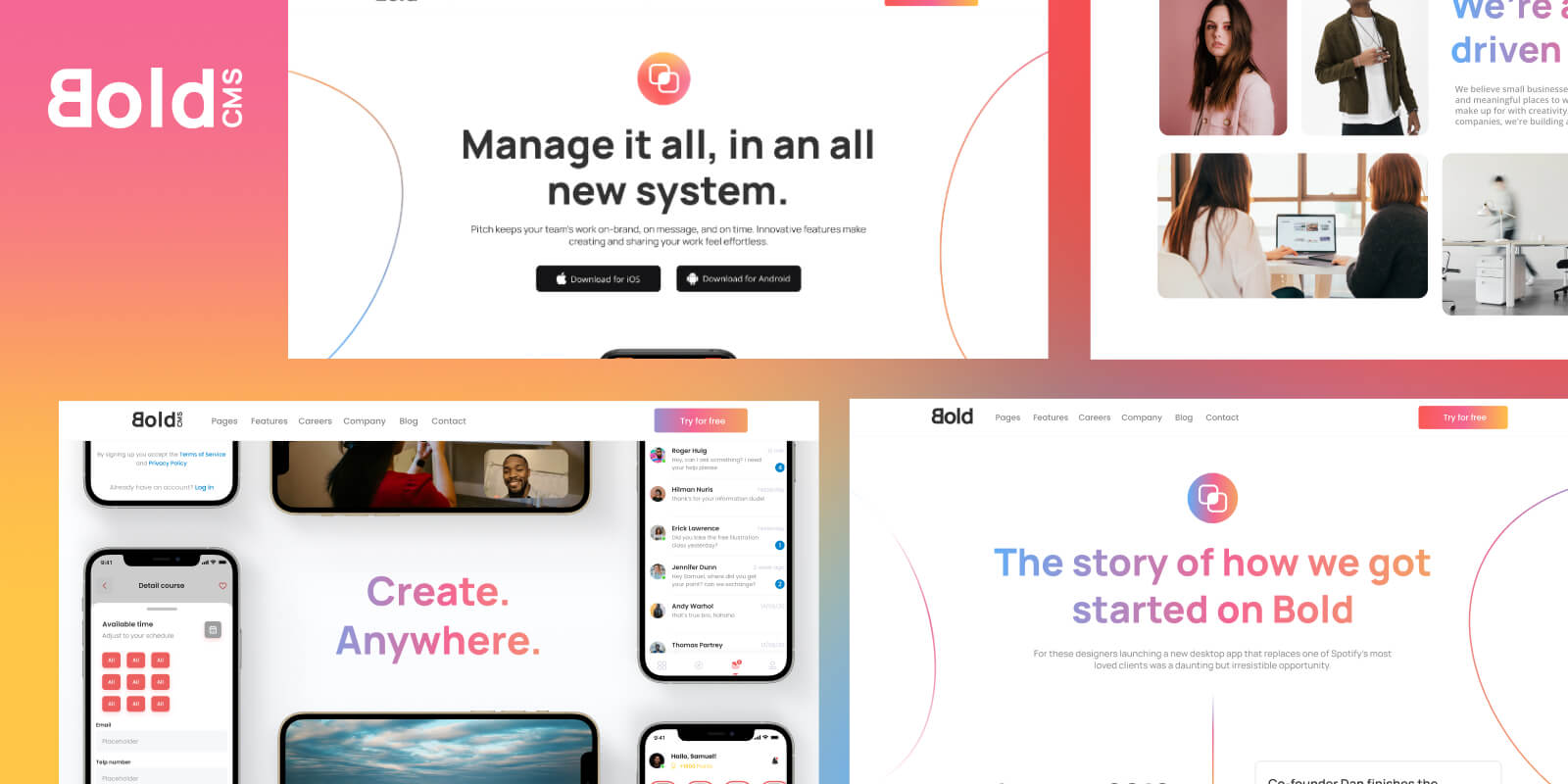 Bold CMS - Mobile App Website
