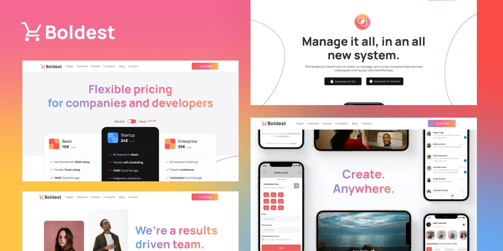 Boldest - App Website Template