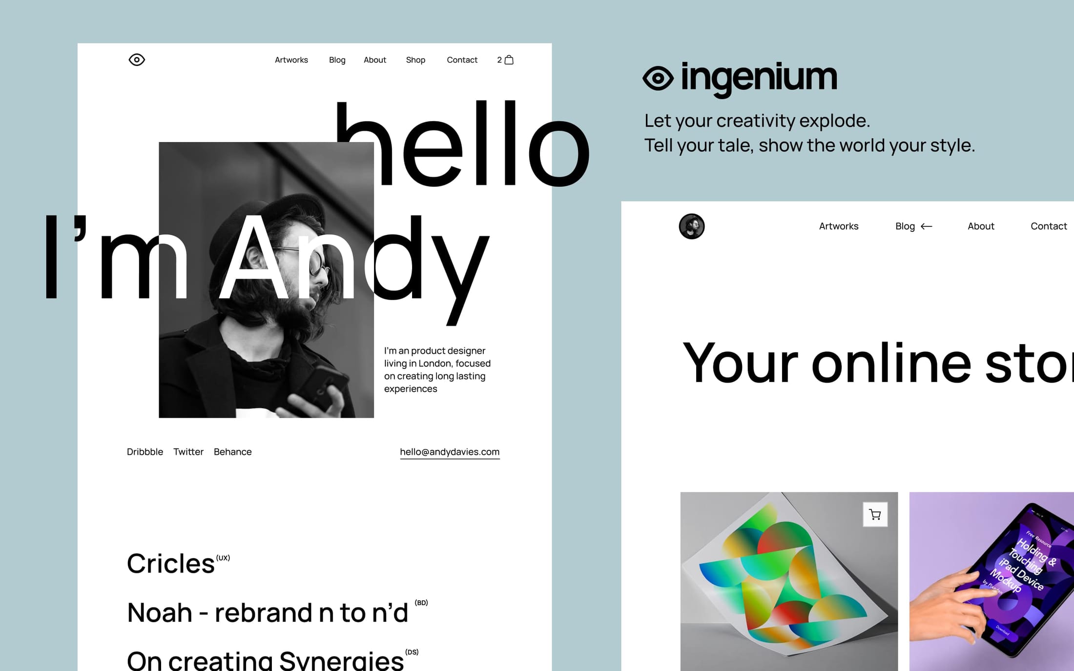 Ingenium Ecommerce - Portfolio Website Template