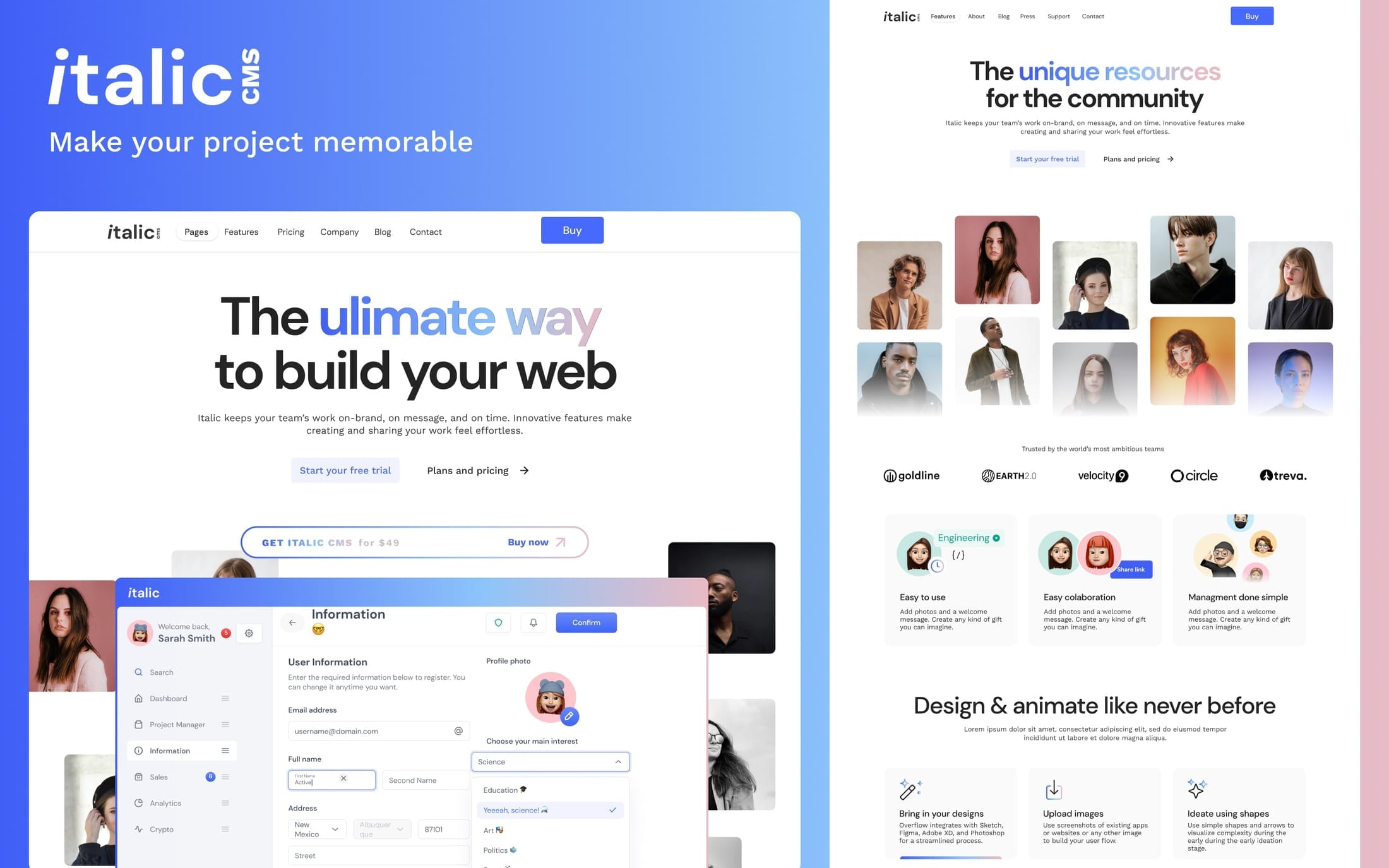 Italic CMS - SaaS Website Template