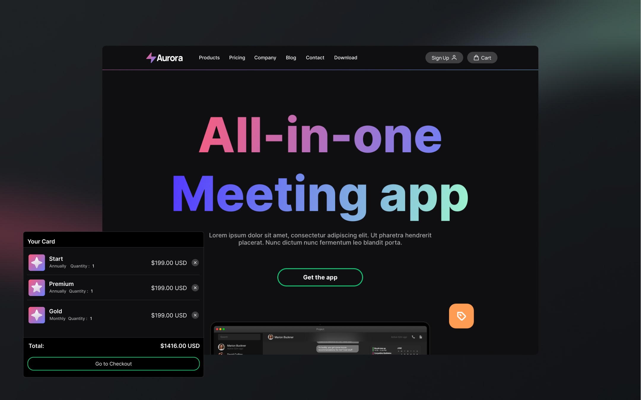 Aurora Ecommerce - SaaS Website Template