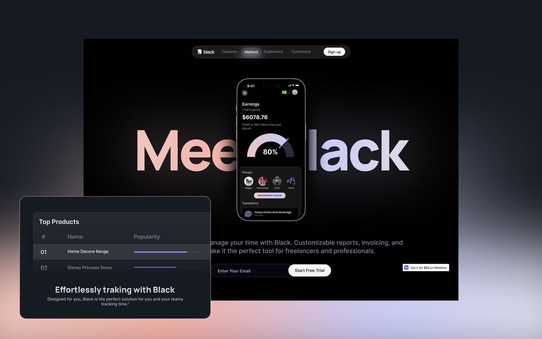 Black - App Website Template
