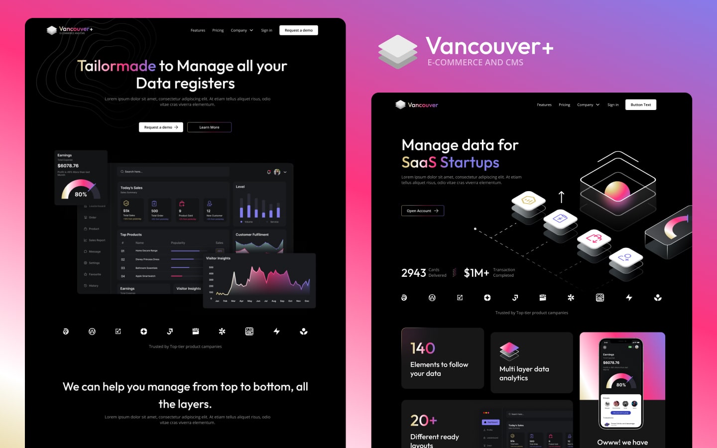 Vancouver plus - SaaS Website Template